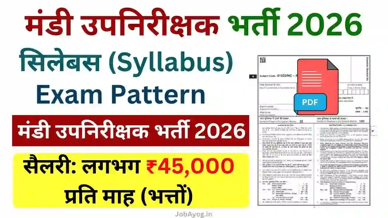 CG Vyapam Mandi Nirikshak Bharti 2026