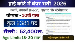 High Court Peon Vacancy 2026 Apply
