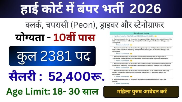 High Court Peon Vacancy 2026 Apply